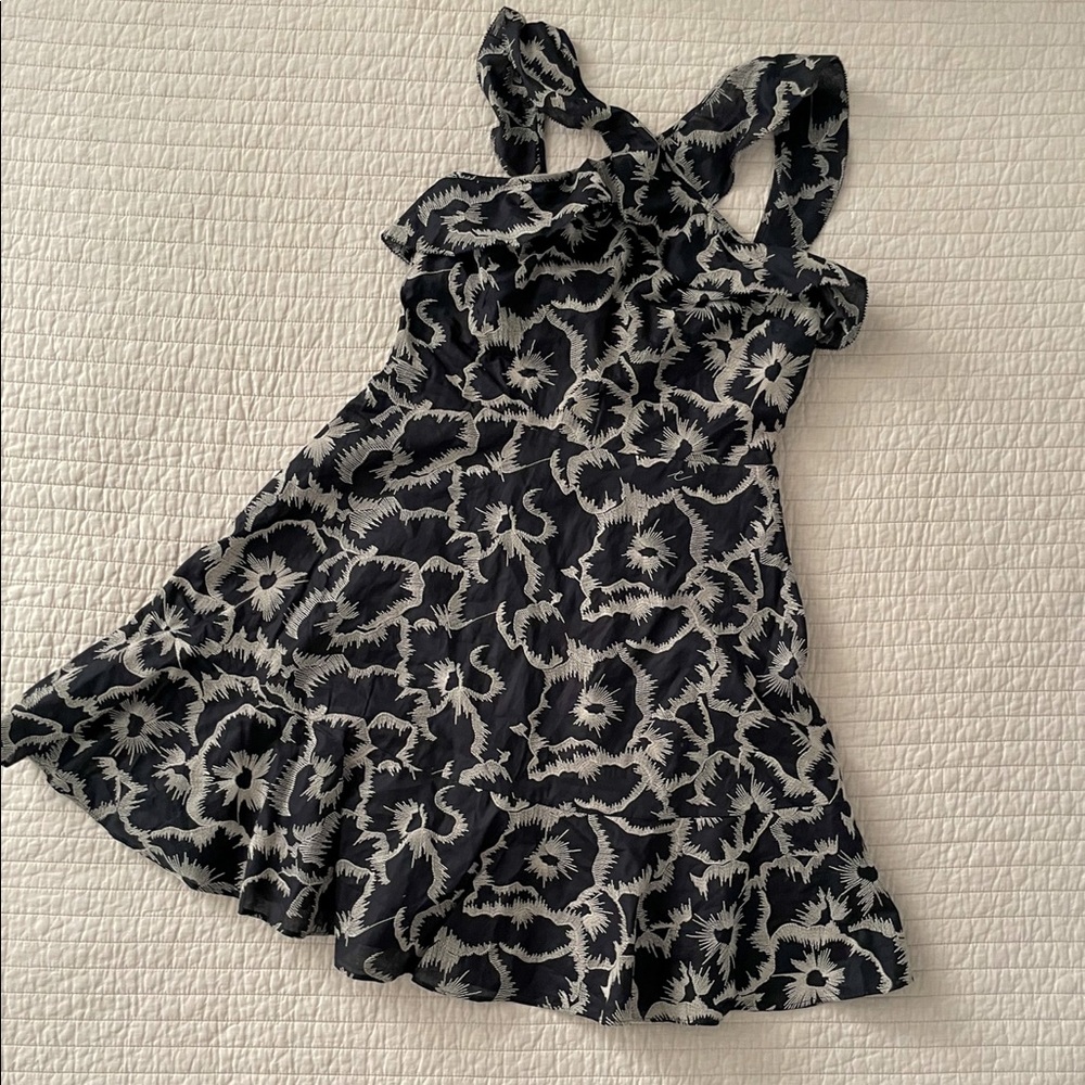 Banana Republic / Embroidered Ruffle Halter Dress